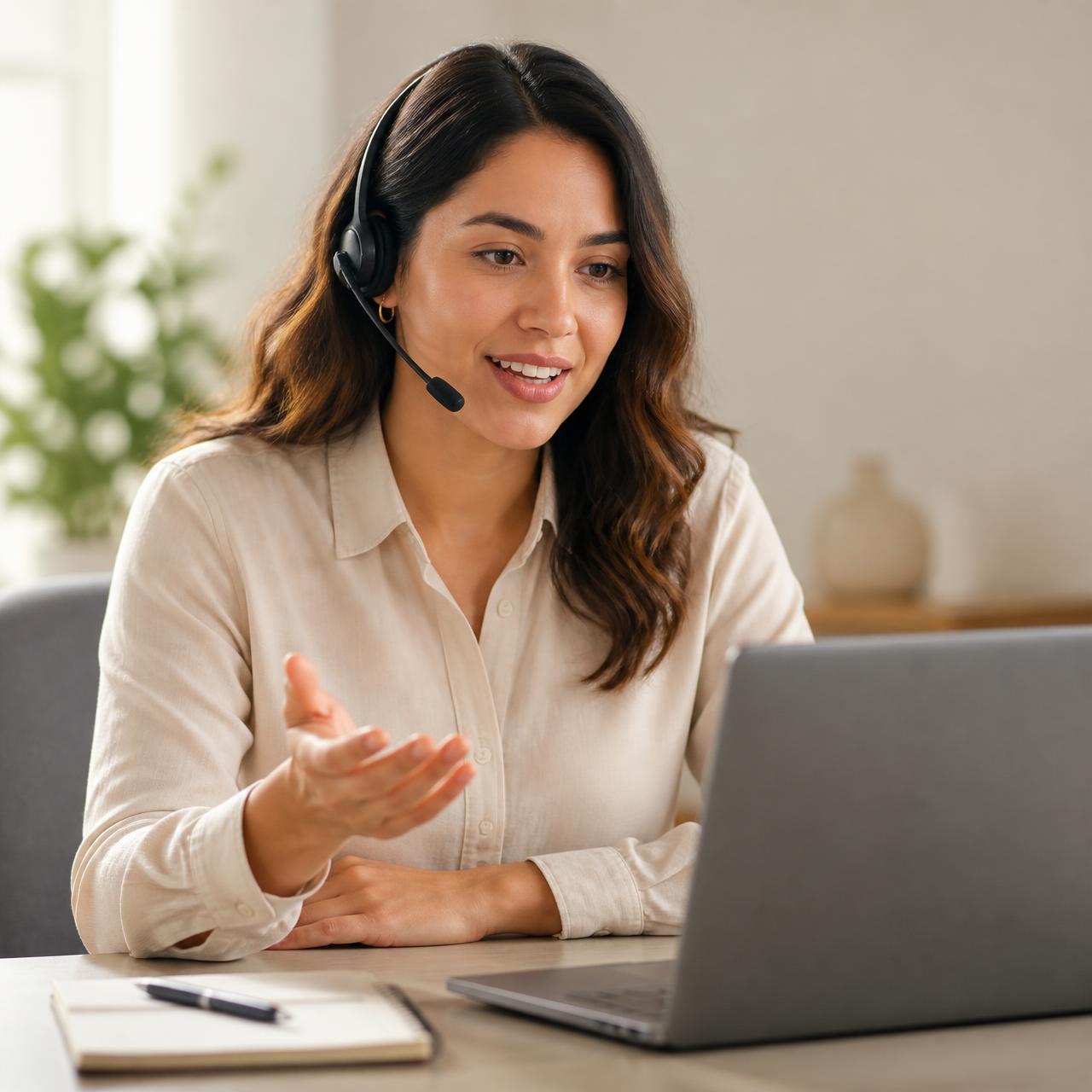 A bilingual HealthDesk agent taking a patient call